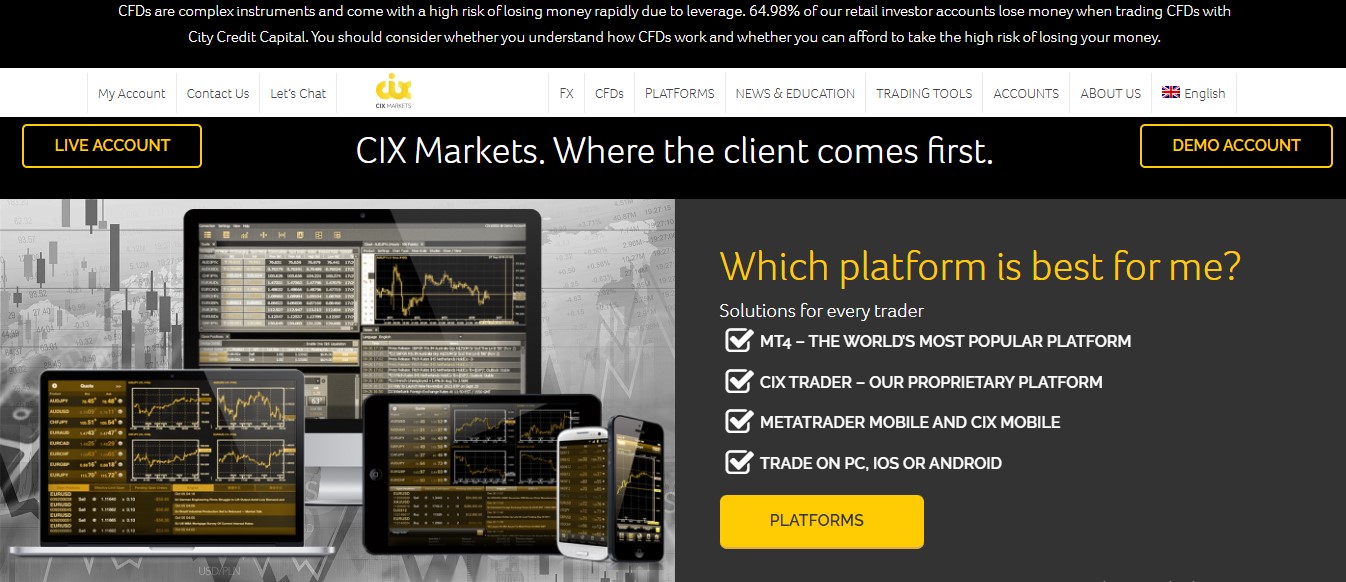 CIX Markets website