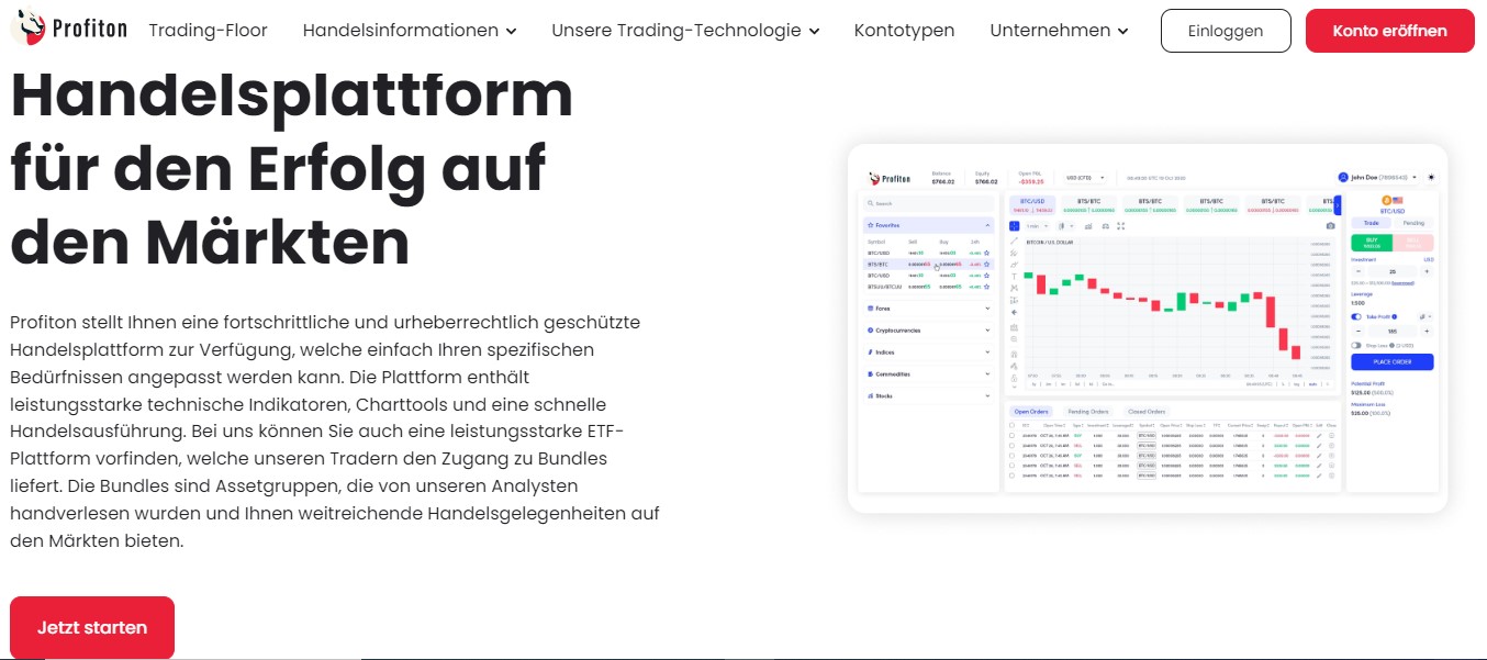 Profiton trading Platform