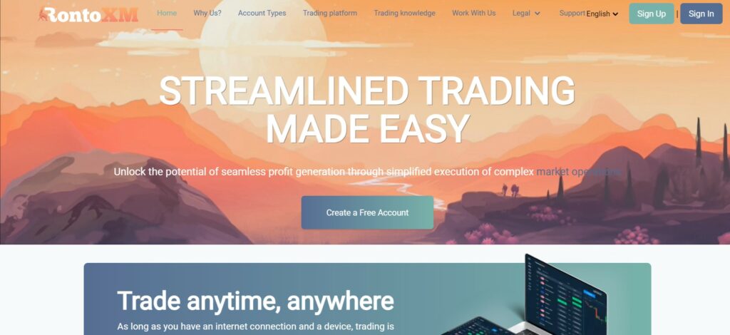 RontoXM website - Forex Tools Trader RontoXM website